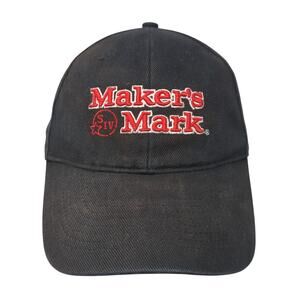 Maker's Mark Strapback Baseball Cap Black One Size Adjustable Embroidered Gear